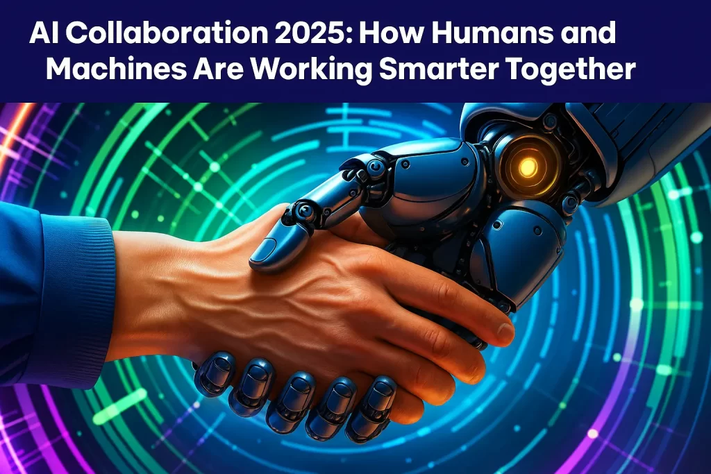 AI and Human Handshake Collaboration – Symbol of Trust, Innovation and Smart Technology Integration in 2025